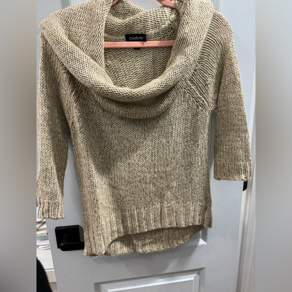 Bebe cowl neck sweater - size small